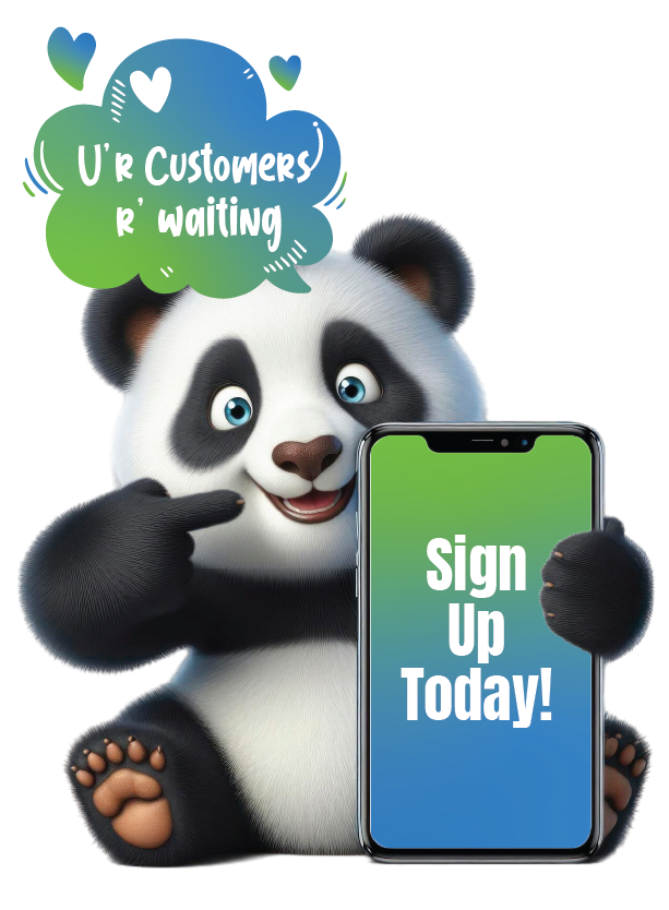 panda bear customer sign up call to action