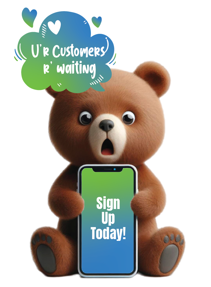 teddy bear customer sign up call to action